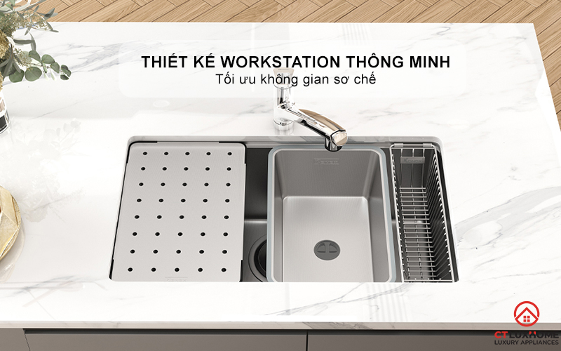 CHẬU RỬA CHÉN BÁT KONOX CHỐNG XƯỚC WORKSTATION SINK DEKOR 8044SU DEKOR8044SU 1