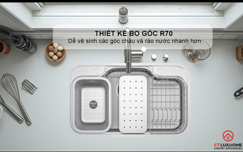 CHẬU RỬA CHÉN BÁT KONOX CHỐNG XƯỚC WORKSTATION SINK DEKOR 8048SU DEKOR8048SU 5