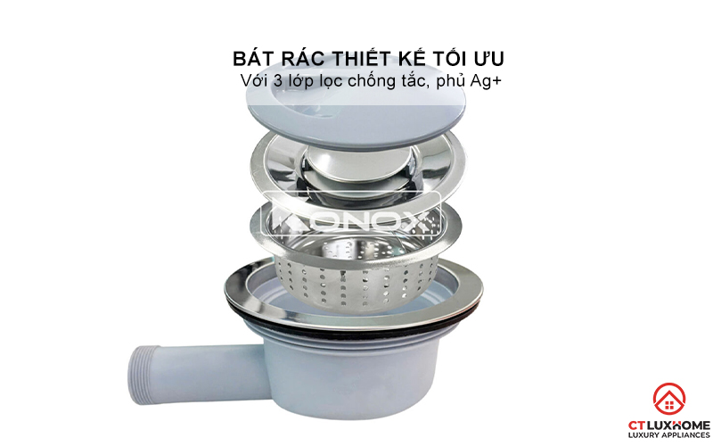 CHẬU RỬA BÁT INOX 1 HỐ CHỐNG XƯỚC DEKOR JP8044SU-R JP8044SUR 6