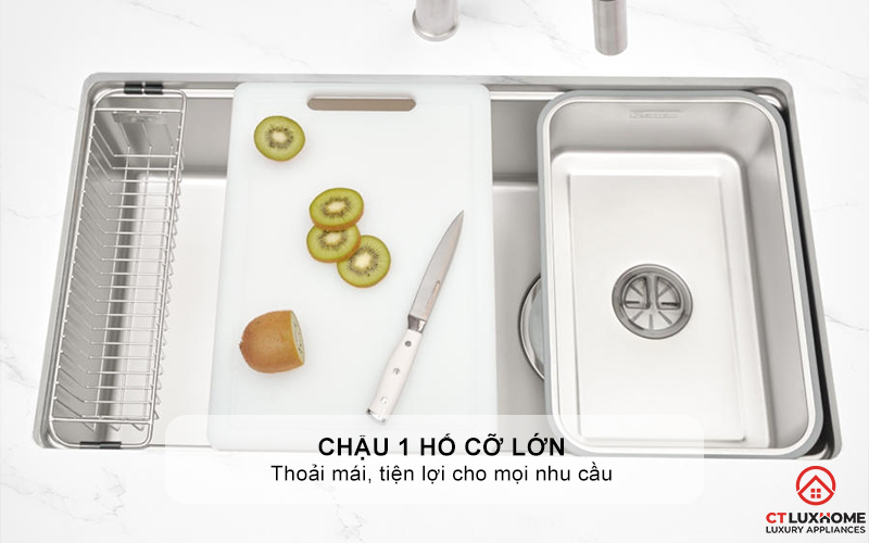CHẬU RỬA BÁT INOX 1 HỐ CHỐNG XƯỚC DEKOR JP8044SU-R JP8044SUR 4