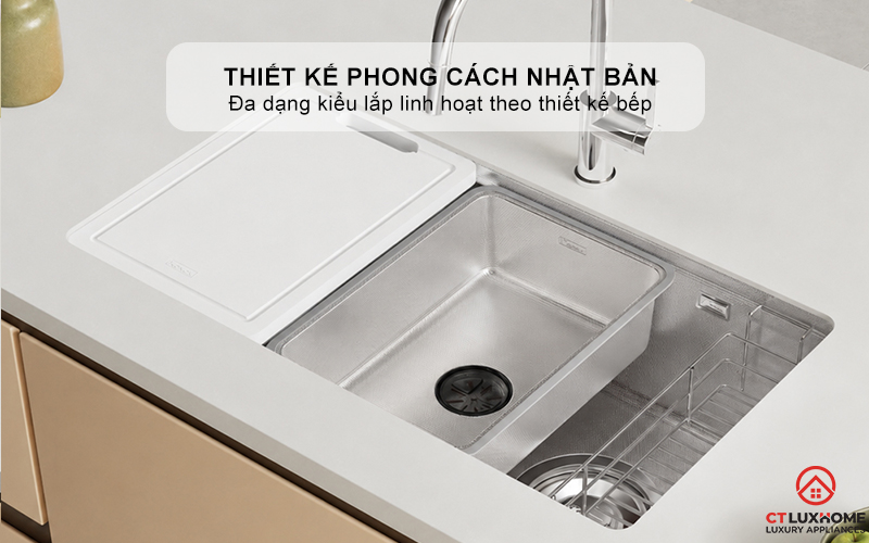 CHẬU RỬA BÁT INOX 1 HỐ CHỐNG XƯỚC DEKOR JP8044SU-R JP8044SUR 1