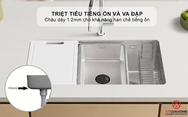 CHẬU RỬA BÁT INOX 1 HỐ CHỐNG XƯỚC DEKOR JP8044SU-R JP8044SUR 8