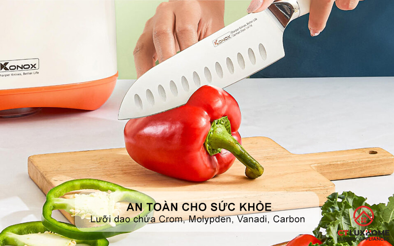 Lưỡi dao chứa Crom, Molypden, Vanadi, Carbon, chống ăn mòn, oxi hóa và an toàn cho sức khỏe