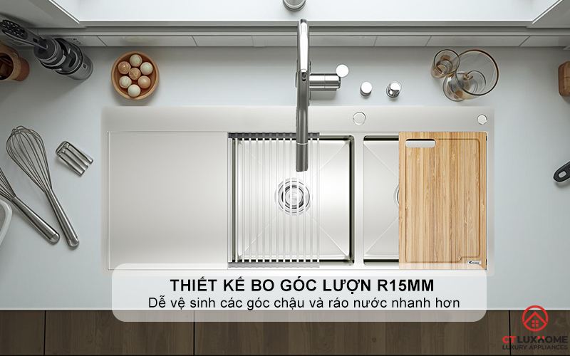 CHẬU RỬA BÁT KONOX WORKSTATION SINK - TOPMOUNT SINK KN11650TD BÀN TRÁI  6