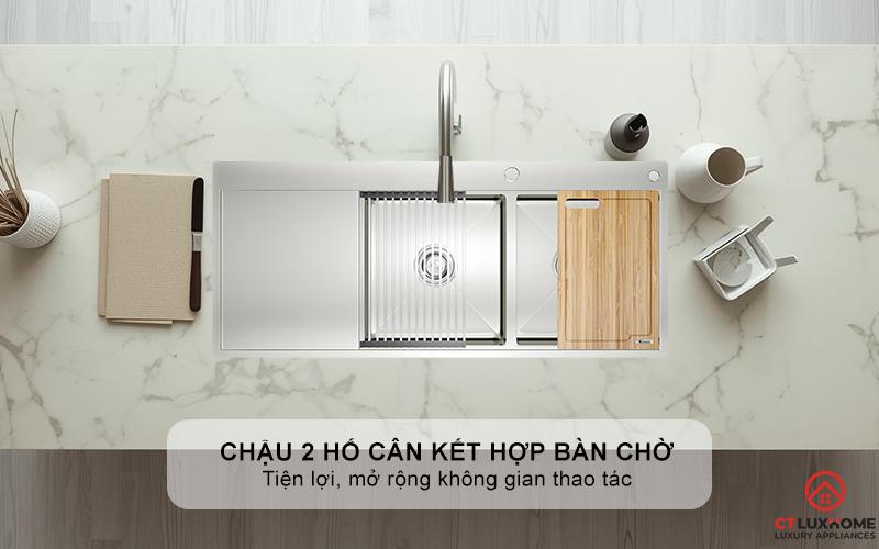 CHẬU RỬA BÁT KONOX WORKSTATION SINK - TOPMOUNT SINK KN11650TD BÀN TRÁI  4