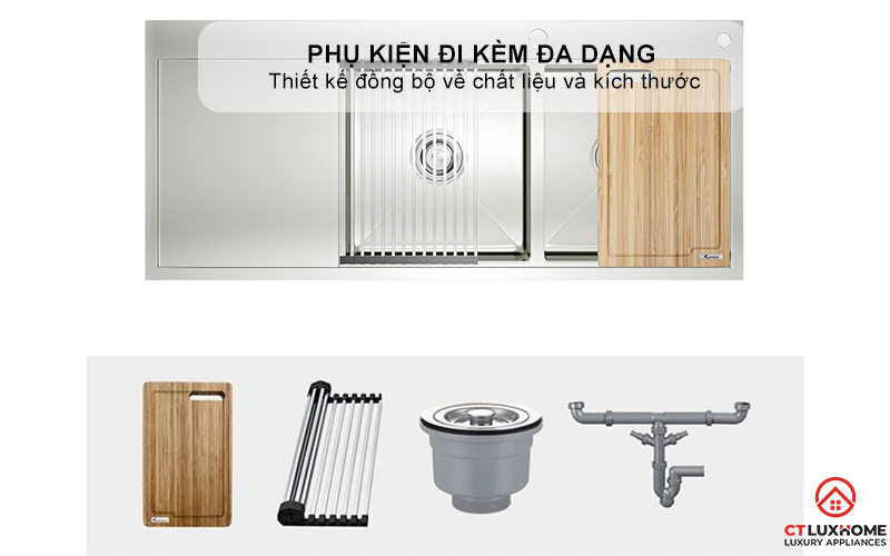 CHẬU RỬA BÁT KONOX WORKSTATION SINK - TOPMOUNT SINK KN11650TD BÀN TRÁI  8