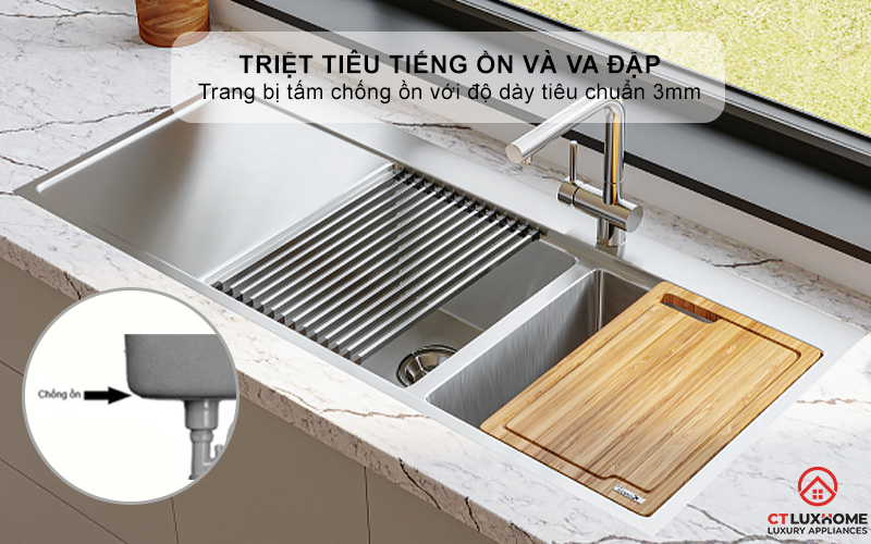CHẬU RỬA BÁT KONOX WORKSTATION SINK - TOPMOUNT SINK KN11650TD BÀN TRÁI  5