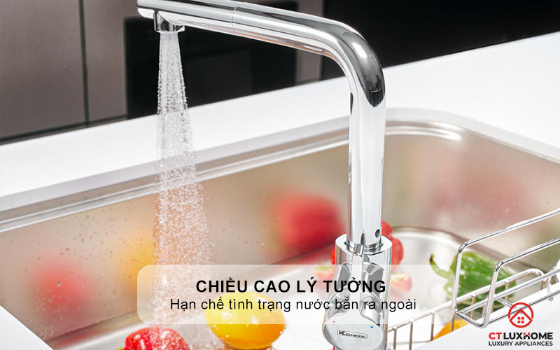 VÒI RỬA BÁT DÂY RÚT KONOX NÓNG LẠNH LUMO SMART CHROME LUMOSMARTCHROME 6