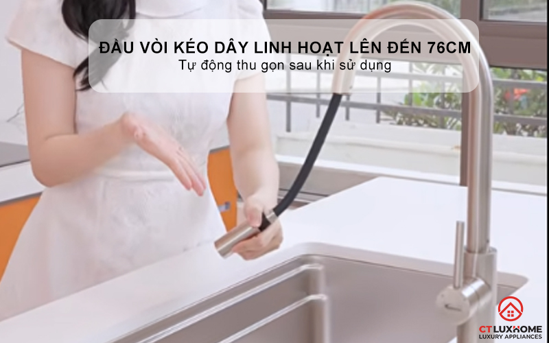 VÒI RỬA BÁT DÂY RÚT KONOX NÓNG LẠNH RENO SMART RENOSMART 3