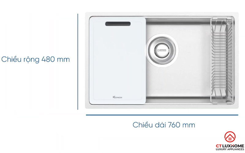 CHẬU RỬA CHÉN BÁT KONOX TARI 7648SM TARI7648SM 4