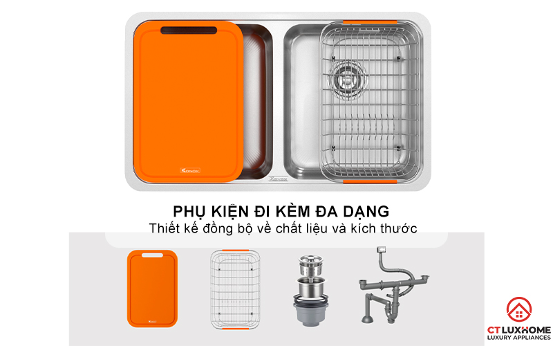 CHẬU RỬA BÁT LẮP ÂM 2 HỐ CÂN R50 TARI 7846DU PHONG CÁCH NHẬT 9