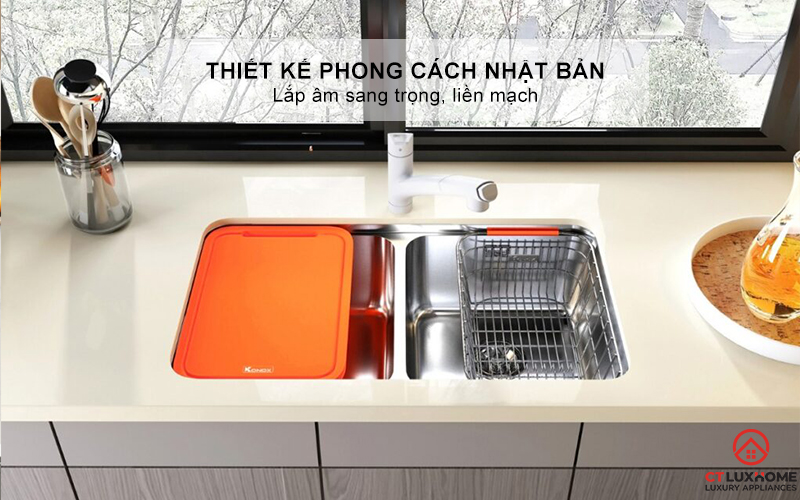 CHẬU RỬA BÁT LẮP ÂM 2 HỐ CÂN R50 TARI 7846DU PHONG CÁCH NHẬT 1