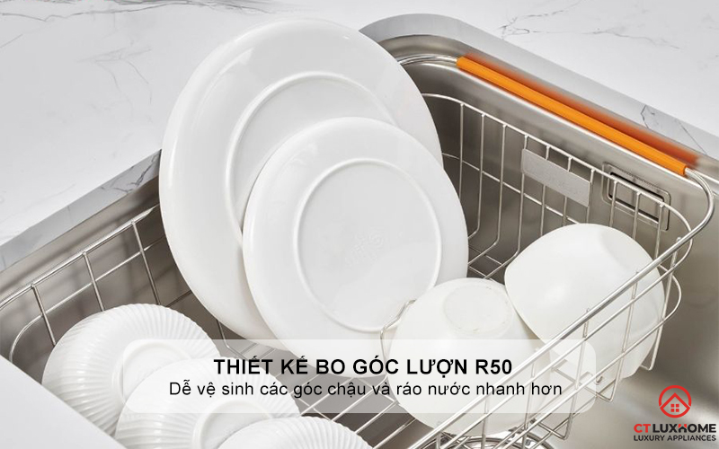 CHẬU RỬA BÁT LẮP ÂM 2 HỐ LỆCH R50 TARI 8246DU 5