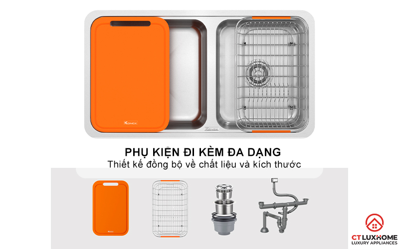 CHẬU RỬA BÁT LẮP ÂM 2 HỐ LỆCH R50 TARI 8246DU 9