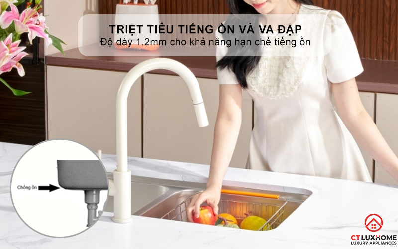 CHẬU RỬA BÁT LẮP ÂM 2 HỐ LỆCH R50 TARI 8246DU 6
