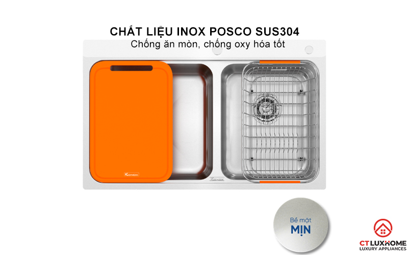 CHẬU RỬA BÁT 2 HỐ LỆCH R50 TARI 8251TD 2