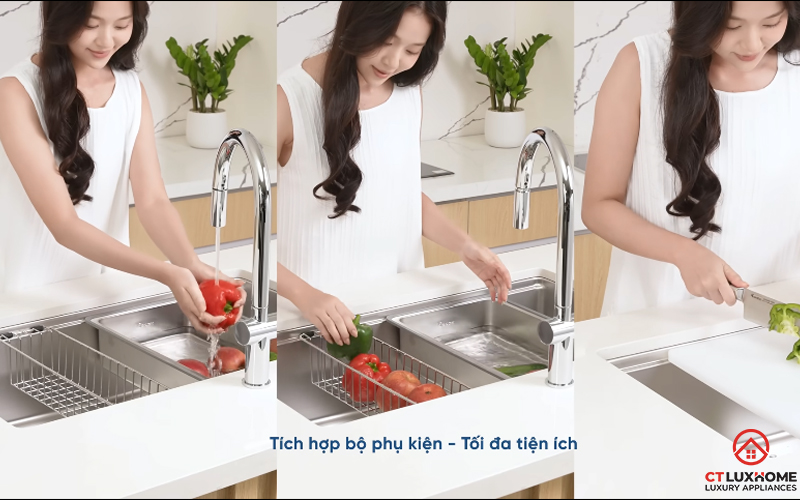 CHẬU RỬA CHÉN BÁT KONOX TARI 8748SM FULL  TARI8748SMFULL 6