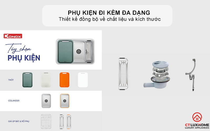 CHẬU RỬA CHÉN BÁT KONOX PHIÊN BẢN CÁ NHÂN HÓA TARI SMART 7047PP TARISMART7047PP 10