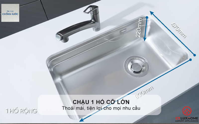 CHẬU RỬA CHÉN BÁT KONOX PHIÊN BẢN CÁ NHÂN HÓA TARI SMART 8047PP TARISMART8047PP 4