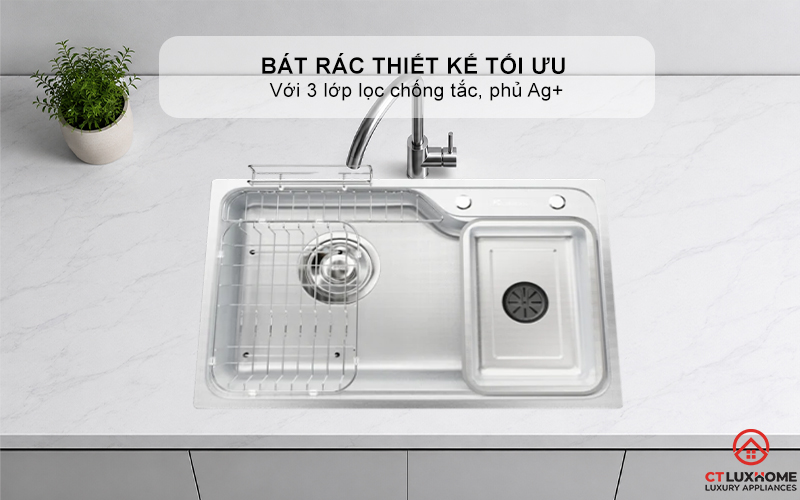 CHẬU RỬA CHÉN BÁT KONOX PHONG CÁCH NHẬT CHỐNG XƯỚC TARI SMART 8050 TARISMART8050 6