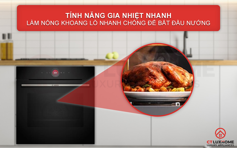 LÒ NƯỚNG ÂM TỦ BOSCH HBG7741B1 SERIE 8 NHIỆT PHÂN 71 LÍT MÀU ĐEN 11