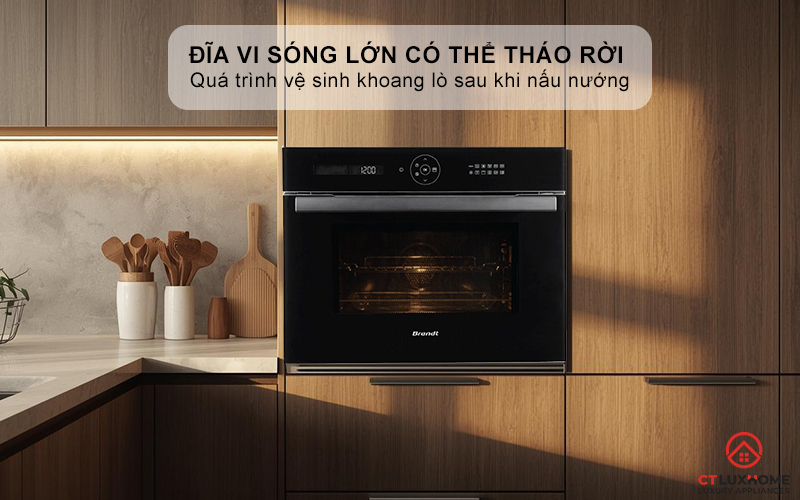 Đĩa vi sóng lớn 36cm có thể tháo rời tiện lợi