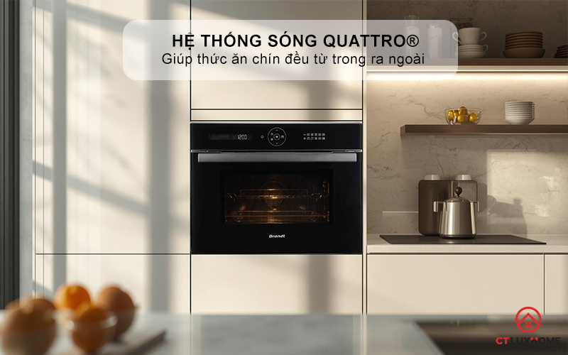 Hệ thống sóng Quattro® giúp thức ăn chín đều từ trong ra ngoài 
