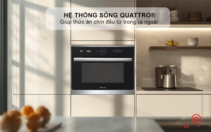 Hệ thống sóng Quattro® giúp thức ăn chín đều từ trong ra ngoài 