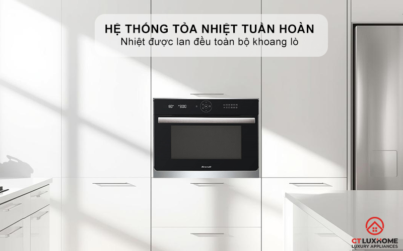 Hệ thống tỏa nhiệt tuần hoàn, nhiệt được lan đều toàn bộ khoang lò
