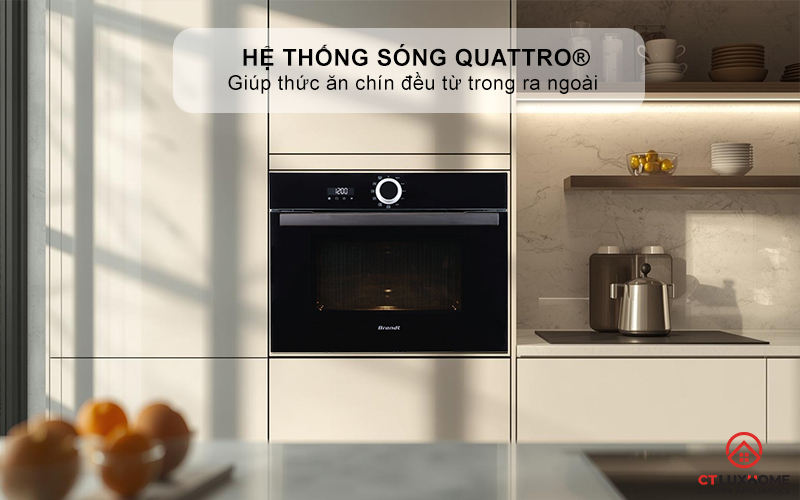 Hệ thống sóng Quattro® giúp thức ăn chín đều từ trong ra ngoài