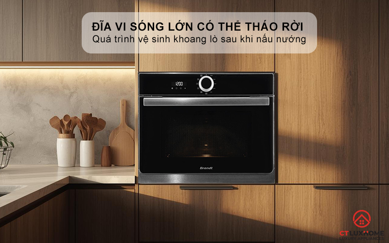Đĩa vi sóng lớn 36cm có thể tháo rời tiện lợi