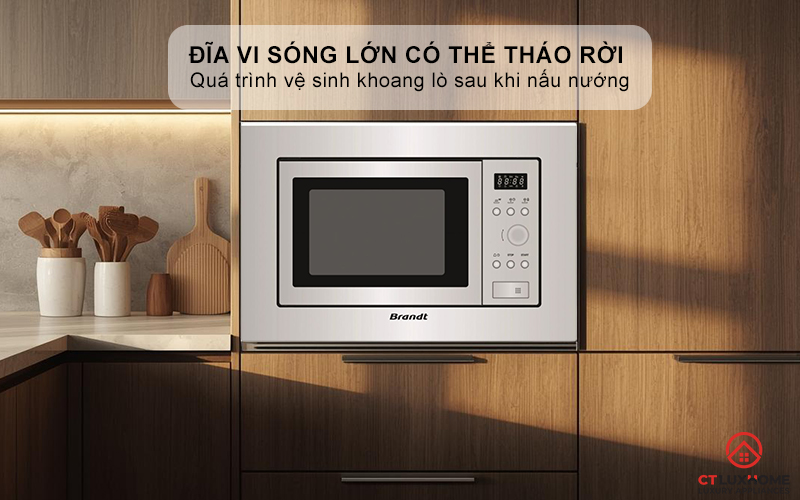 Đĩa vi sóng lớn 24,5cm có thể tháo rời tiện lợi