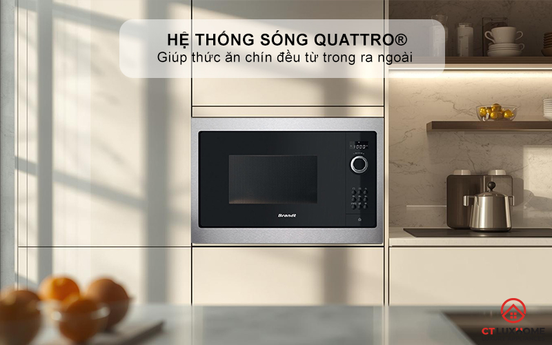 Hệ thống sóng Quattro® giúp thức ăn chín đều từ trong ra ngoài