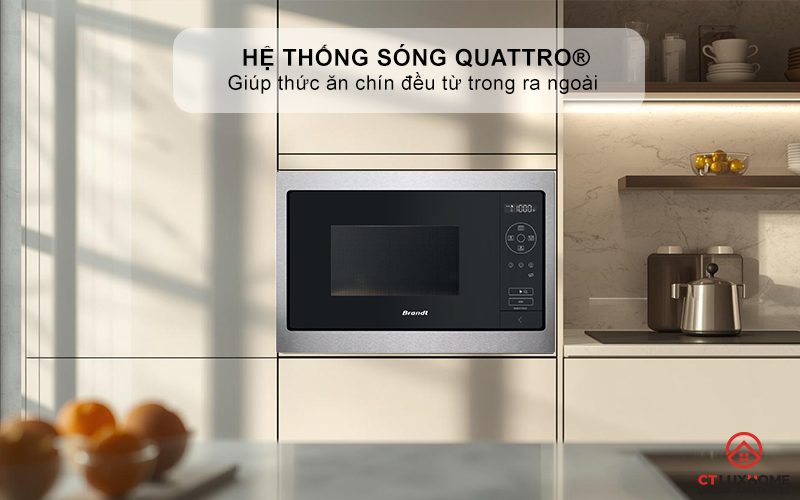 Hệ thống sóng Quattro® giúp thức ăn chín đều từ trong ra ngoài 