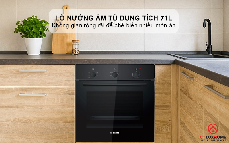 LÒ NƯỚNG ÂM TỦ BOSCH HBF011BA1T SERIES 2 71L MÀU ĐEN 2