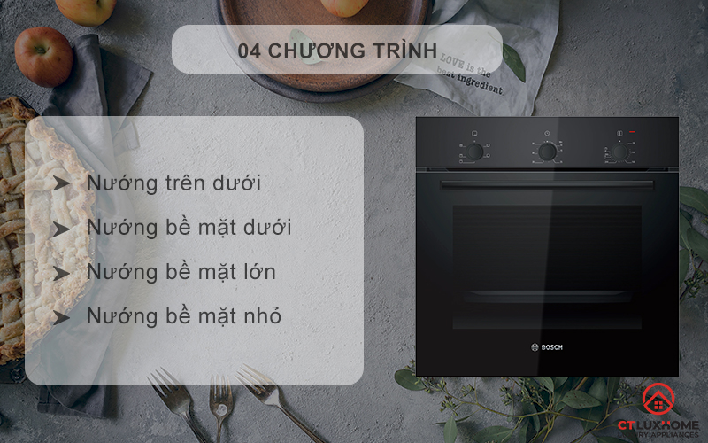 LÒ NƯỚNG ÂM TỦ BOSCH HBF011BA1T SERIES 2 71L MÀU ĐEN 5