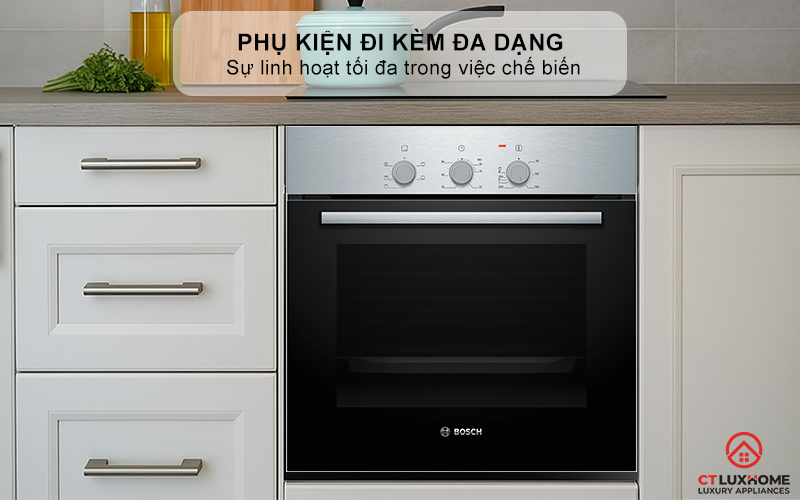 LÒ NƯỚNG ÂM TỦ BOSCH HBF011BR0T SERIES 2 71L THÉP KHÔNG RỈ 10