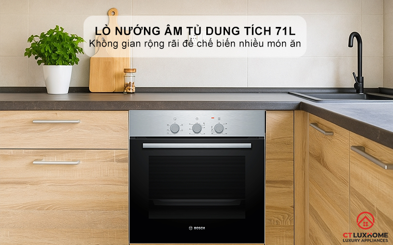 LÒ NƯỚNG ÂM TỦ BOSCH HBF011BR0T SERIES 2 71L THÉP KHÔNG RỈ 2