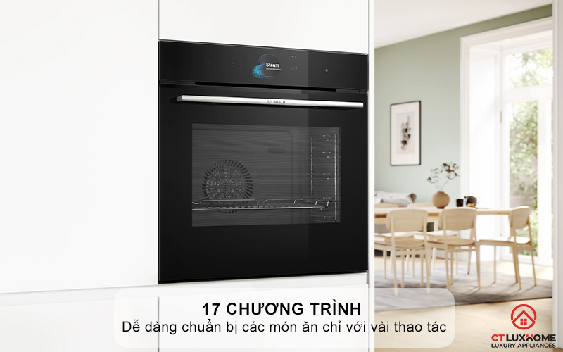 LÒ NƯỚNG KÈM HẤP ÂM TỦ BOSCH HSG7584B1 SERIES 8 MÀU ĐEN 71 LÍT 6