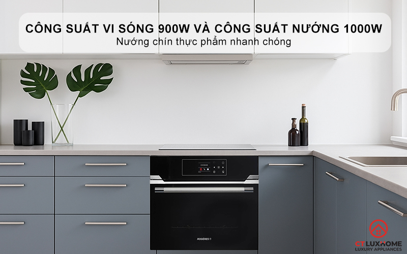 Công suất vi sóng 900W và công suất nướng tối đa 1000W