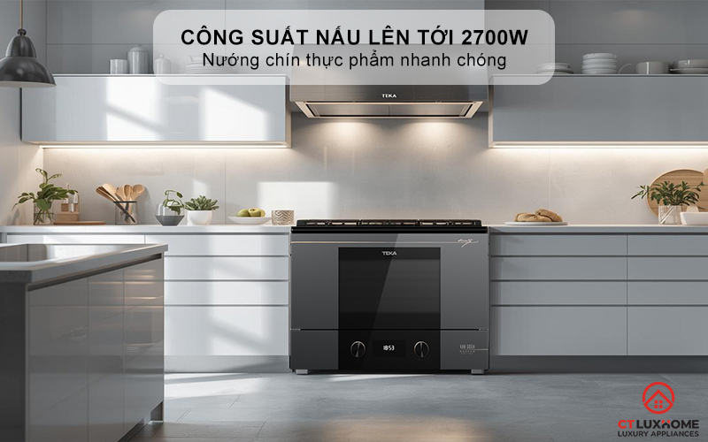 Tổng công suất vi sóng lên tới 2700W