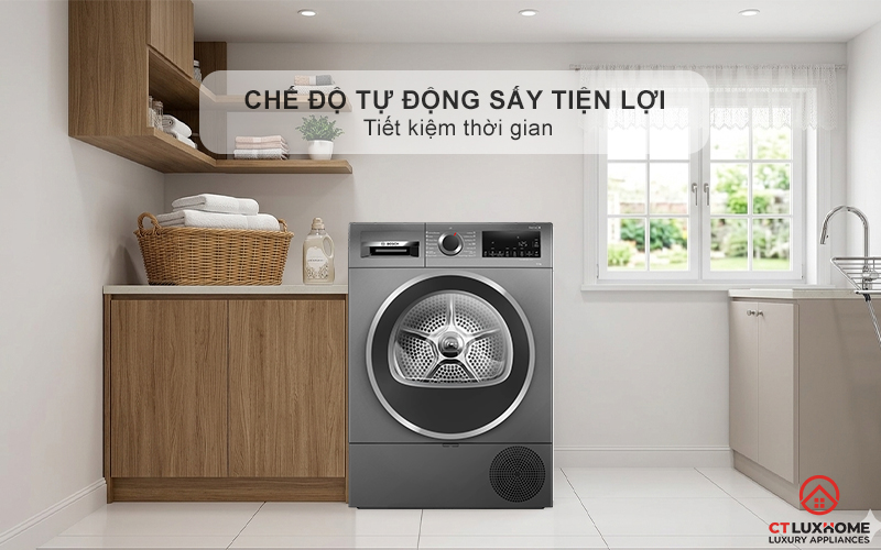 MÁY SẤY BƠM NHIỆT BOSCH WQG25303SG SERIES 6 10KG MÀU XÁM 12