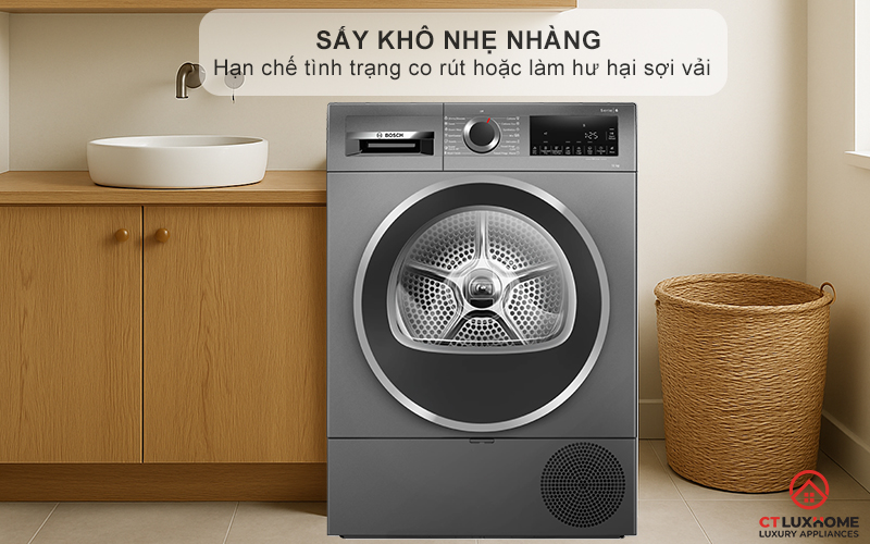 MÁY SẤY BƠM NHIỆT BOSCH WQG25303SG SERIES 6 10KG MÀU XÁM 7