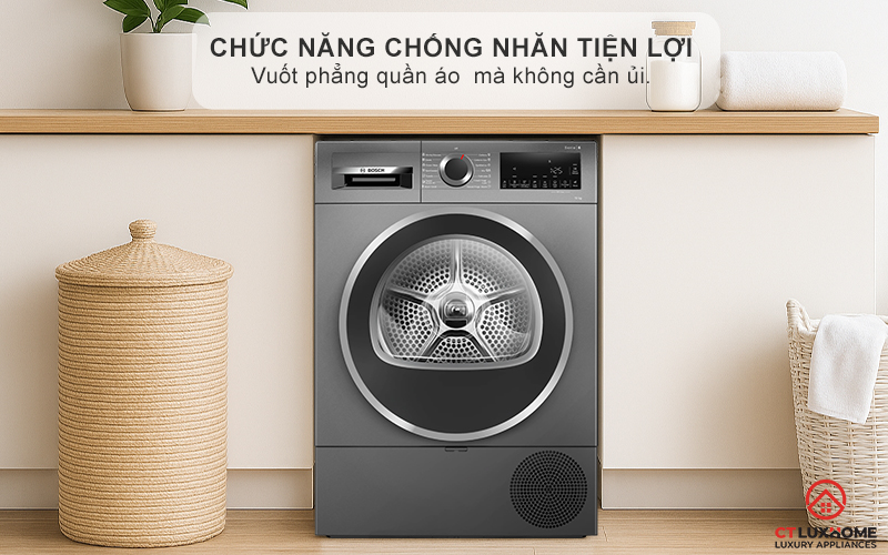 MÁY SẤY BƠM NHIỆT BOSCH WQG25303SG SERIES 6 10KG MÀU XÁM 8