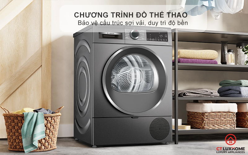 MÁY SẤY BƠM NHIỆT BOSCH WQG25303SG SERIES 6 10KG MÀU XÁM 9