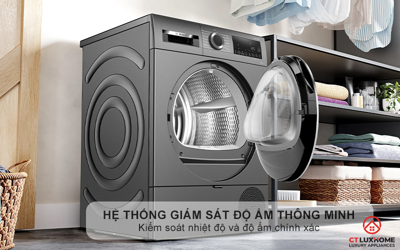 MÁY SẤY BƠM NHIỆT BOSCH WQG25303SG SERIES 6 10KG MÀU XÁM 11