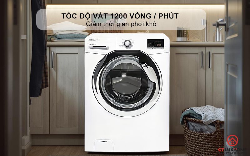 Tốc độ vắt 1200 vòng / phút - Giảm thời gian phơi khô