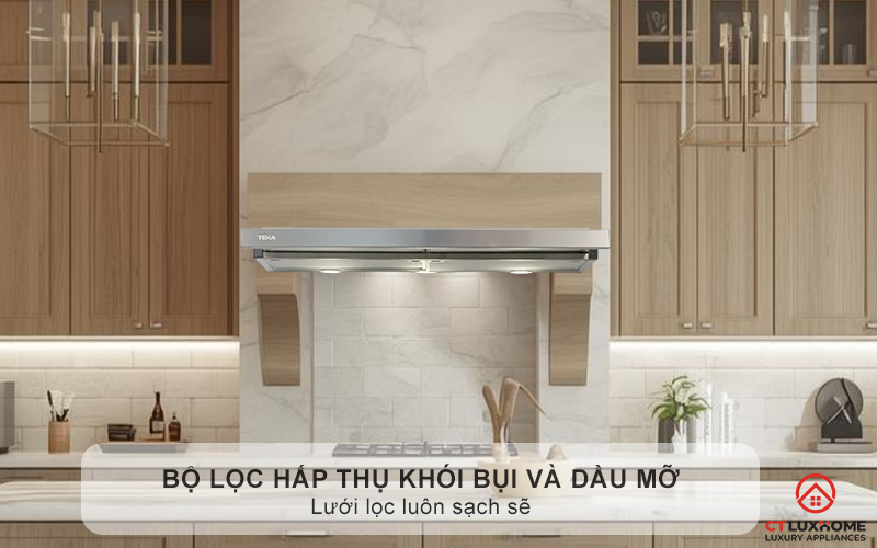 Bộ lọc hấp thụ 98% khói bụi và dầu mỡ - Lưới lọc luôn sạch sẽ