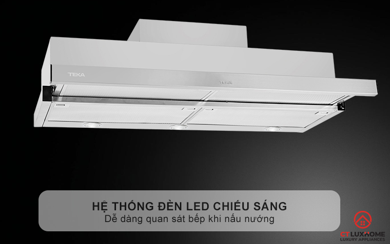 Hệ thống đèn LED chiếu sáng, dễ dàng quan sát bếp khi nấu nướng