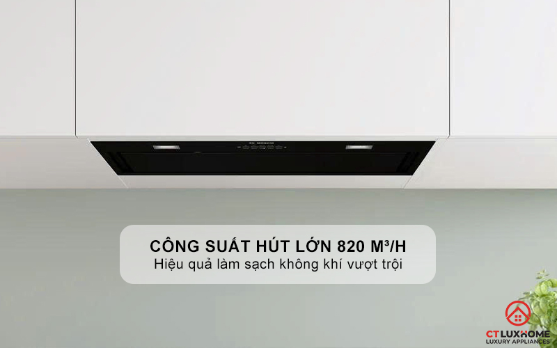 Công suất hút mạnh mẽ lên đến 820 m³/h 
